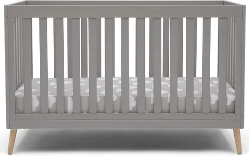 Vista 19 de Delta Children Essex - Cuna convertible 4 en 1, color blanco Bianca con patas de color natural Bianca Blanco