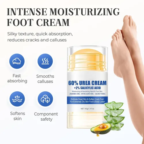 Vista 2 de Crema Hidratante y Antigrietas para Pies, Crema de 2025 ml Hidratante y Alivio de Grietas y Sequedad para Pies, Crema de Reparación para Manos