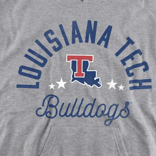 Vista 2 de Louisiana Tech University Official Bulldogs Youth Kids Boy/Girls Pull-Over Hoodie Sweatshirt Athletic Heather