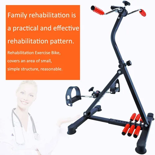 Vista 5 de Bicicleta Ejercitadora de Pedales para Manos, Brazos, Piernas y Rodillas, Pedaleador de Equipo de Fitness Ajustable para Personas Mayores, Ancianos