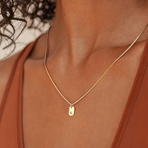 Vista 3 de FLNEOO Gold Necklace for Women, Dainty 14K Gold Plated Letter Pendant Necklace Non Tarnish Gold Jewelry Initial Necklace for Women Trendy
