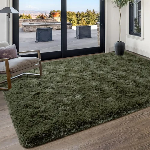Vista 38 de Softlife Alfombra naranja para dormitorio, alfombra de felpa esponjosa para sala de estar para niñas, alfombra lanuda para niños, alfombra suave