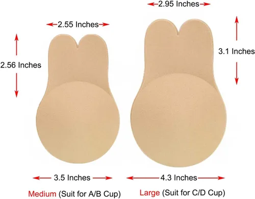 Vista 4 de Adhesive Bra, Breast Lift Strapless Backless Bra Nippless Covers Push Up Self Invisible Sticky Bra for Women (2 Pairs)