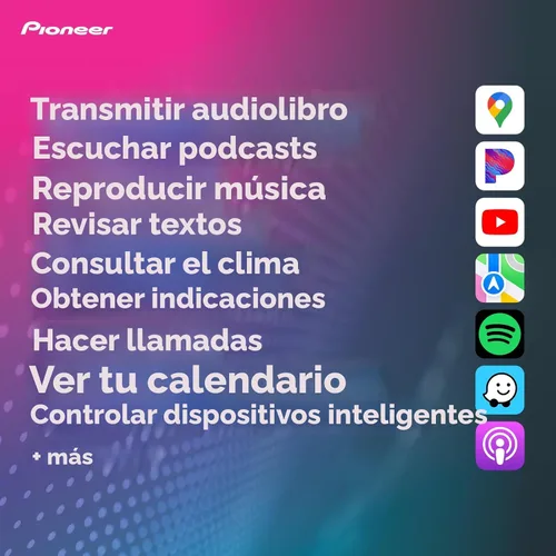 Vista 5 de Pioneer DMH-1770NEX Receptor multimedia digital de doble DIN, Apple CarPlay con cable y Android Auto, pantalla táctil capacitiva de 6.8