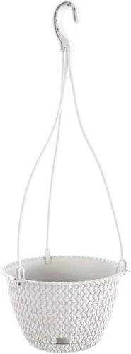 Vista 4 de Prosperplast - Maceta redonda para colgar (4,8 L, plástico, 10.6 x 6.5 in), color gris