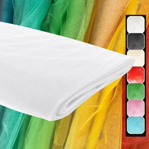 Vista 40 de Rollos de tela de tul, 54 pulgadas por 10 yardas (30 pies), cinta de tul para decoración de fiestas de boda, rollo de tela transparente en bobina