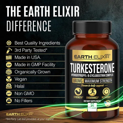 Vista 5 de Turkesterone 840 mg – Apoyo natural de testosterona – Suplemento de turkesterona 100% puro para hombres y mujeres – Extracto de Ajuga Turkestanica