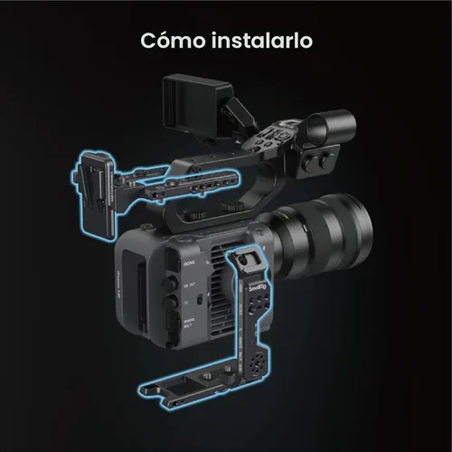 Vista 8 de SmallRig Kit de jaula de cámara para Sony FX6, jaula compacta con placa