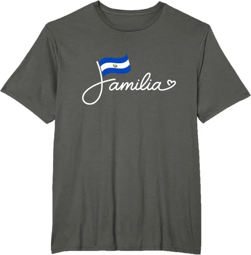 Vista 7 de El Salvador Familia - Camiseta con texto en inglés "La Familia de la Bandera Salvadoreña