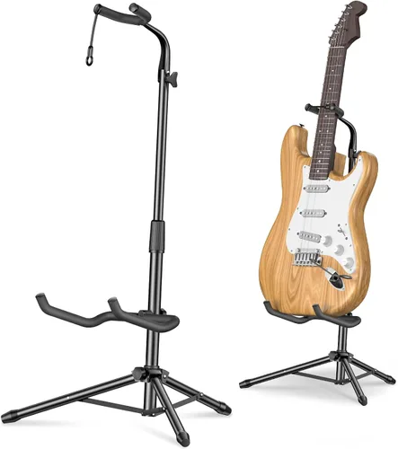 Vista 8 de New Bee Paquete de 2 soportes para guitarra, soporte de guitarra plegable