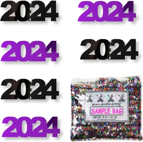 Vista 46 de Confetti Year 2024 Negro, Azul Royal Combo - 2 bolsas de media onza (1 oz)