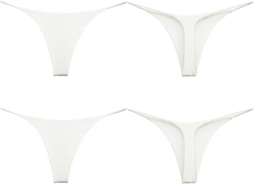 Vista 48 de Tanga de encaje sin costuras para mujer, ropa interior de cintura alta con tiras en G Serie 010-leopardo