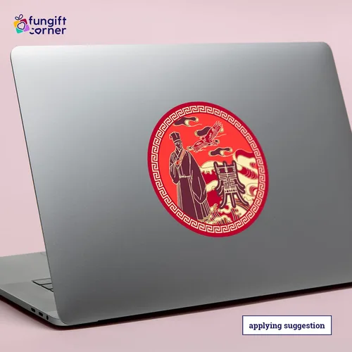 Vista 5 de Académico con amuleto de águila Feng Shui, símbolo de Feng Shui para grandes honores y distinción, juego de 5 calcomanías decorativas, 4.3 pulgadas