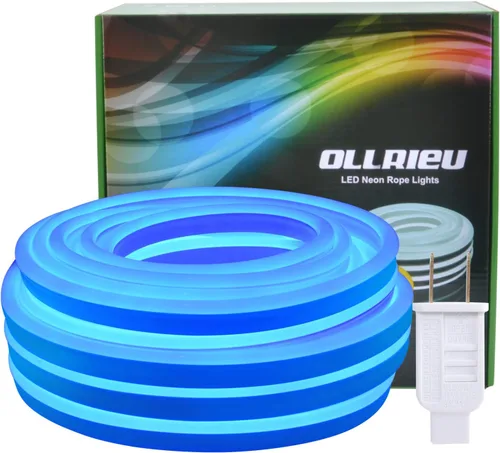 Vista 3 de 20FT Blue Neon Strip Lights, AC 110V 720LEDs for in/Outdoor Lights