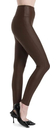 Vista 2 de HARTPOR Leggings de piel sintética para mujer, leggings de piel sintética con revestimiento de piel, elásticos, de cintura alta, pantalones de yoga
