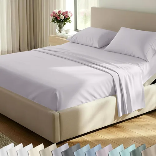 Vista 56 de California Design Den Juego de sábanas de lujo tamaño King - 100% algodón, 600 número de hilos, sábanas King de bolsillo profundo, ropa de cama