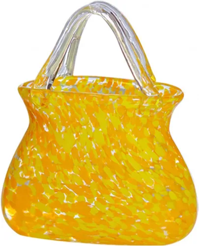 Vista 8 de Jarrón de bolsa, jarrones con asas, monedero, jarrón de vidrio, florero de vidrio, florero de bolsa de vidrio para decoración, morado