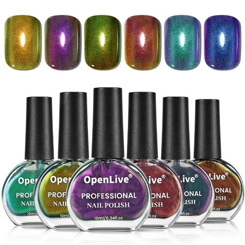 Vista 17 de OpenLive - Juego de 12 esmaltes de uñas con 10 combinaciones de colores, 2 esmaltes base y de capa superior, esmalte de uñas de secado rápido