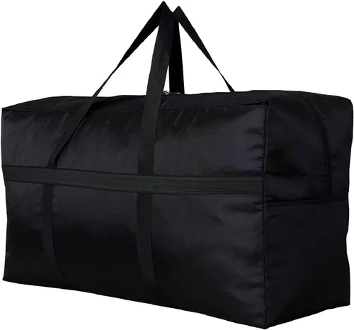 Vista 15 de Bolsa de lona de almacenamiento extra grande para viajes, bolsa de lona de viaje gigante de gran tamaño negra