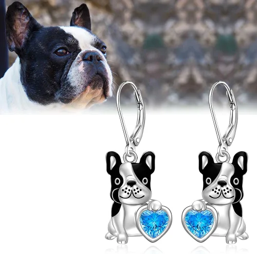 Vista 6 de Shamrock Flamingo French Bulldog Turkey Black Cat Pumpkin Christmas Tree Snowman Earrings for Women Sterling Silver St Patircks Jewelry Gifts