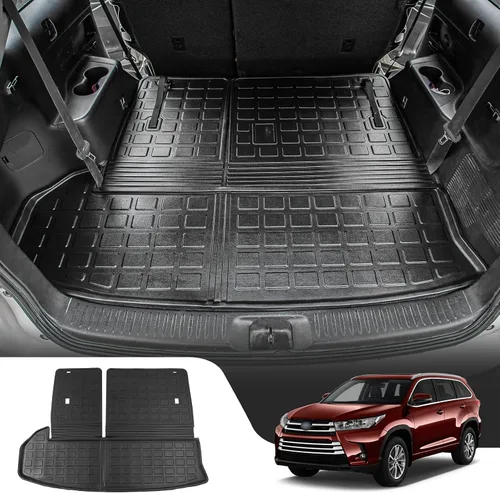 Vista 10 de Bomely - Juego de alfombrillas para Toyota Highlander 7 asientos 2014-2019 Compatible con Highlander 2014-2019