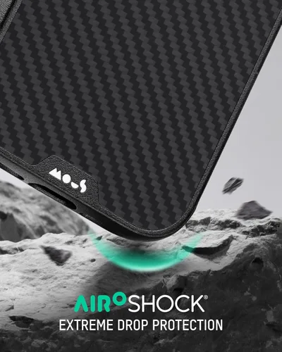Vista 2 de Mous Funda para iPhone Air, compatible con MagSafe - Limitless - Funda protectora de fibra de carbono para iPhone Air - A prueba de golpes