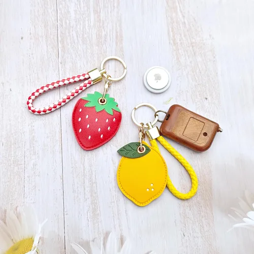 Vista 40 de CATCH ON Paquete de 2 fundas de cuero para Airtag para llavero, bonitos accesorios Kawaii adecuados para Airtag
