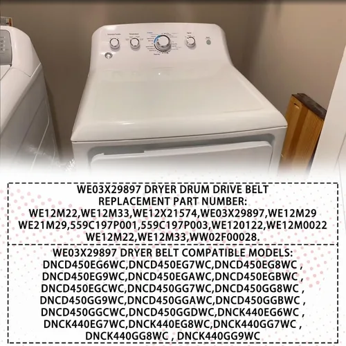 Vista 6 de WE03X29897 WE12M22 WE12M33 WE12X21574 para correa de transmisión GE para secadora compatible con Whirlpool, Hotpoint, Kenmore para GTD33EASK0WW