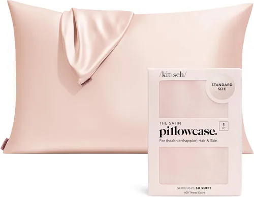 Vista 22 de Kitsch Funda de almohada de satén con cremallera, tamaño estándar, Aura
