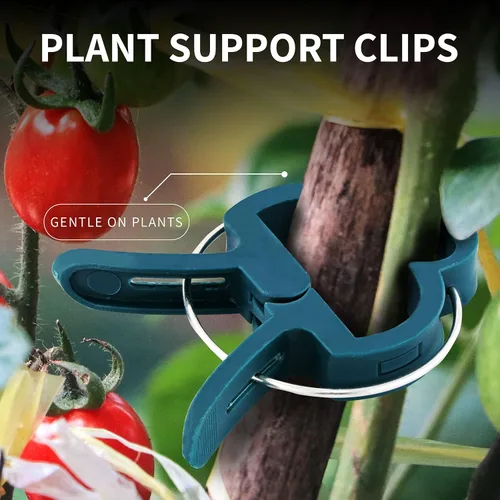 Vista 2 de Ram-Pro - 20 clips de agarre para plantas y flores, herramienta para apoyar o alisar tallos de plantas, tallos y enredaderas, clips de jardín