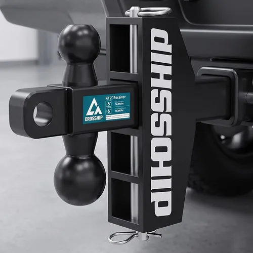 Vista 19 de Enganche de remolque ajustable – Enganche de barra de tracción de caída de aluminio resistente – Se adapta a receptor de 2 pulgadas, caída/elevación