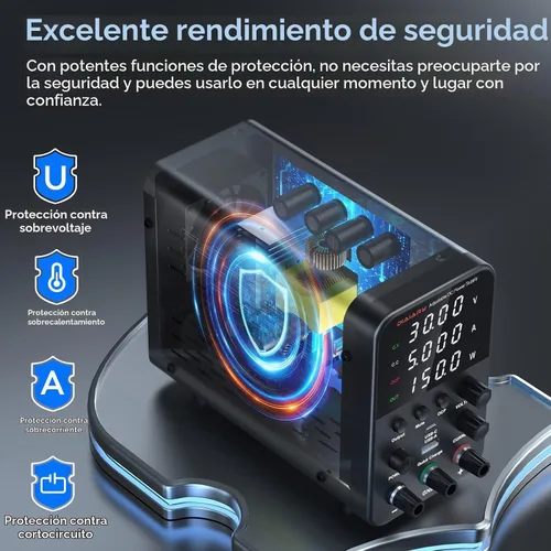 Vista 5 de Fuente de alimentación de CC variable, fuente de alimentación de banco de CC regulada de conmutación ajustable de 32 V 5 A con modo de carga