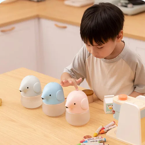 Vista 5 de Dispensador Automático de Jabón para Niños - Lindo Elefante Azul Dispensador de Jabón de Manos Espumoso sin Contacto, Impermeable y Recargable por