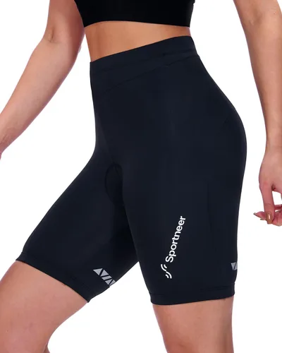 Vista 7 de Sportneer Pantalones cortos de ciclismo acolchados para mujer, pantalones cortos de ciclismo para mujer, acolchado de gel 4D para bicicleta