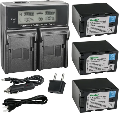 Vista 6 de Kastar Cargador rápido dual AC LCD compatible con JVC GY-HC500 GY-HC500E, GY-HC500U GY-HC500UN, GY-HC500SPC GY-HC500SPCN, GY-HC550 GY-HC550E