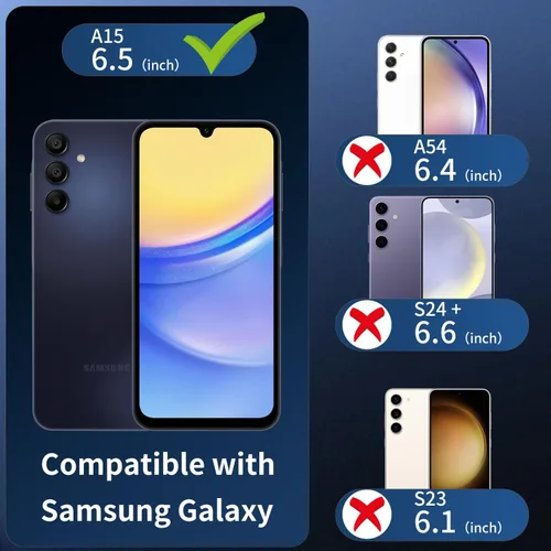 Vista 2 de Paquete de 3 protectores de lente de cámara Dengduoduo para Samsung Galaxy A15 5G, protector de cámara de vidrio templado, cubierta trasera