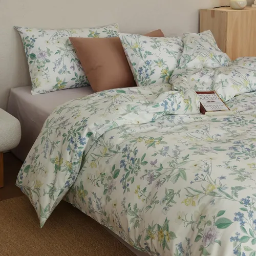 Vista 44 de Juego de funda de edredón con estampado floral estético, tamaño individual XL, acogedor juego de ropa de cama de algodón, tamaño individual XL