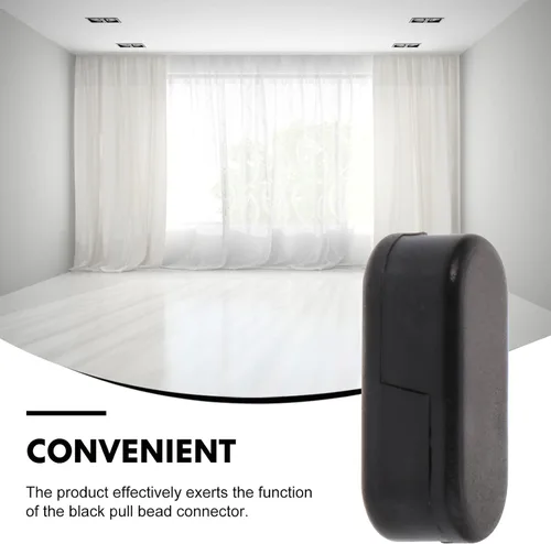 Vista 5 de EXCEART Cortinas negras, 25 piezas de conectores de cadena con cuentas de plástico negro, clips de conectores de cable de cadena ciega