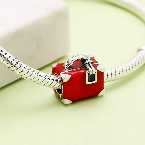 Vista 3 de ABUN Dijes de la serie de viaje de plata de ley 925 con cuentas de viaje para pulsera, Plata esterlina
