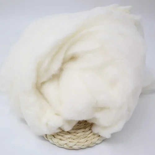 Vista 3 de Ivie Fibra de bateo de algodón orgánico de lujo blanco natural para relleno (algodón peinado 1lb)