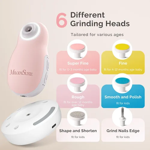Vista 8 de MelodySusie Máquina de sonido con recortador de uñas eléctrico para bebés