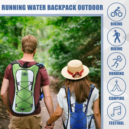 Vista 6 de Chunful Hydration Backpack with 2L Water Bladder, Lightweight Hydration Pack Outdoor Water Backpack for Men Women Running Cycling Biking Climbing
