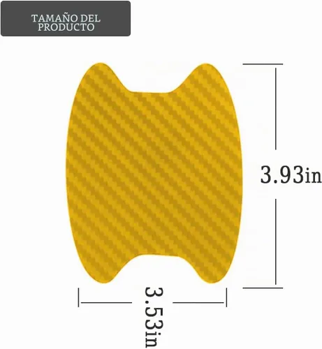 Vista 2 de 4 calcomanías protectoras para manija de puerta de automóvil, película protectora universal de fibra de carbono antiarañazos para la mayoría