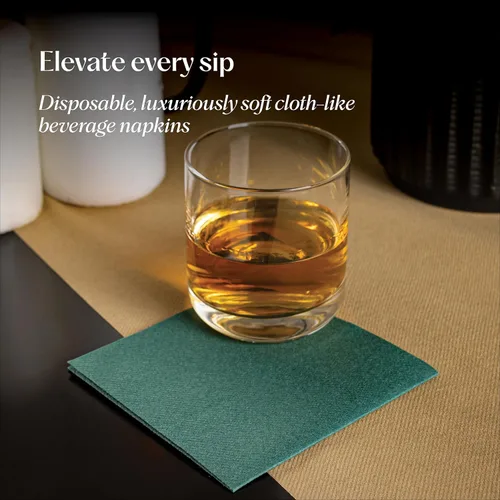 Vista 2 de Servilletas de cóctel desechables con tacto de lino, paquete de 200 servilletas de papel AMETHYST de 5 x 5 pulgadas para bar, restaurante