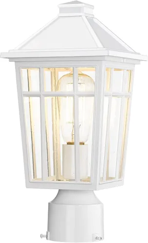 Vista 11 de Darkaway Luces de Poste para Exteriores Accesorio de Luz de Poste de Lámpara, Carcasa de Aluminio Impermeable con Vidrio de Efecto Ondas de Agua