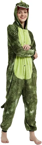 Vista 3 de CASABACO Adult Dinosaur Onesie Costume Outfit Women T-rex Animal Pajama Halloween Unisex YULING