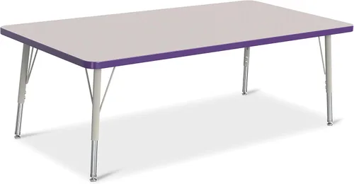 Vista 36 de Berries Mesa rectangular para actividades, altura E, Gris/Negro/Negro, 1