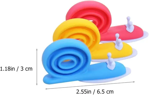 Vista 2 de TEHAUX Tope de puerta de 6 unidades de elastómero termoplástico (TPE) para puerta de animales, antideslizantes, clips decorativos para puerta