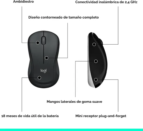 Vista 9 de Logitech MK540 Combo avanzado de teclado y mouse inalámbricos para Windows, receptor USB unificador de 2.4 GHz, teclas de acceso rápido multimedia