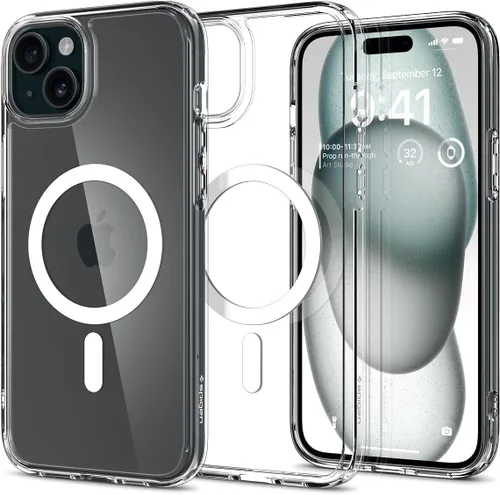 Vista 19 de Spigen Funda para iPhone 13 Mini, ultra híbrida MagFit [antiamarilleo] [compatible con Magsafe] - Transparente